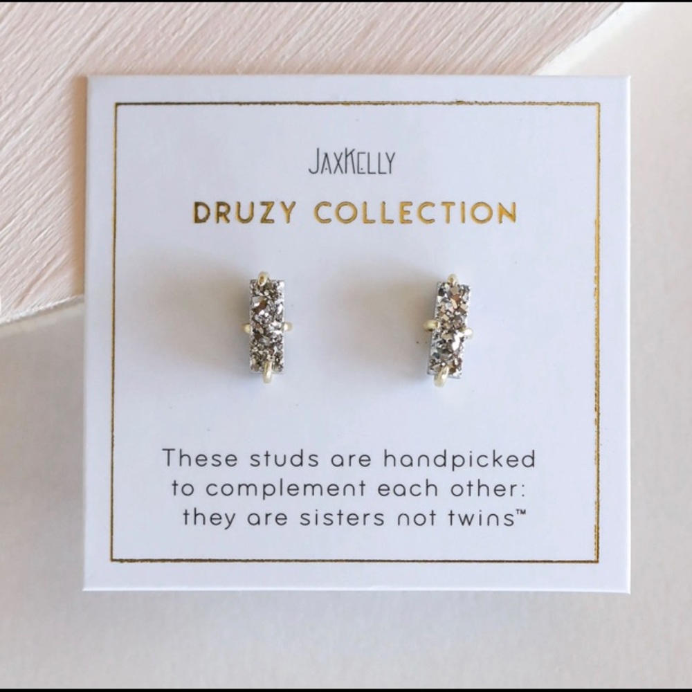 New JaxKelly 18k gold plated druzy